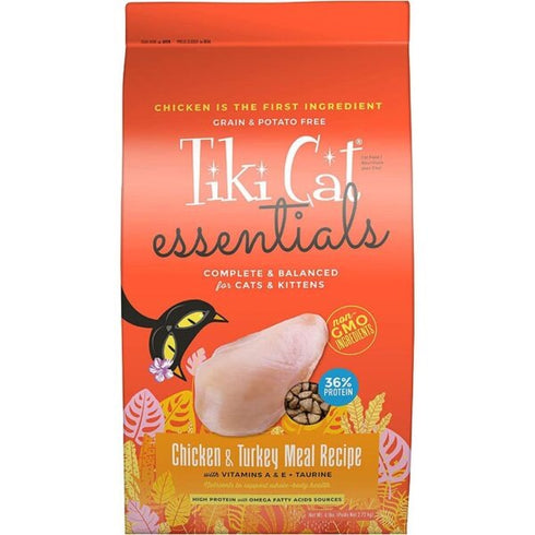 Tiki Cat Grain Free Carnivore Essentials Chicken & Turkey Dry Cat Food 6lb - Poudre Pet and Feed Supply